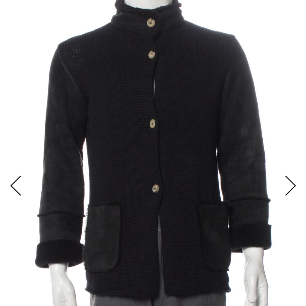 Brunello Cucinelli Cashmere & Shearling Turtleneck Cardigan | Size XS